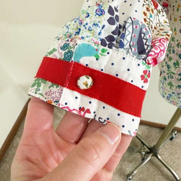 Hunter Bell Multicolor Patchwork Print Long Sleeve Blouse Women's Size Small EUC - Picture 3 of 8